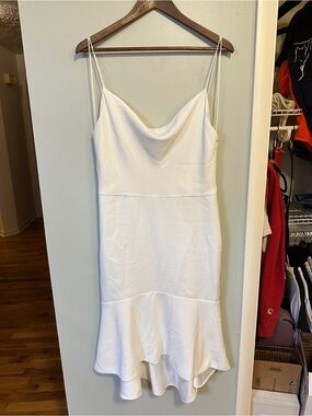 Alice + Olivia White Slip Dress with Flared Hem size 10
